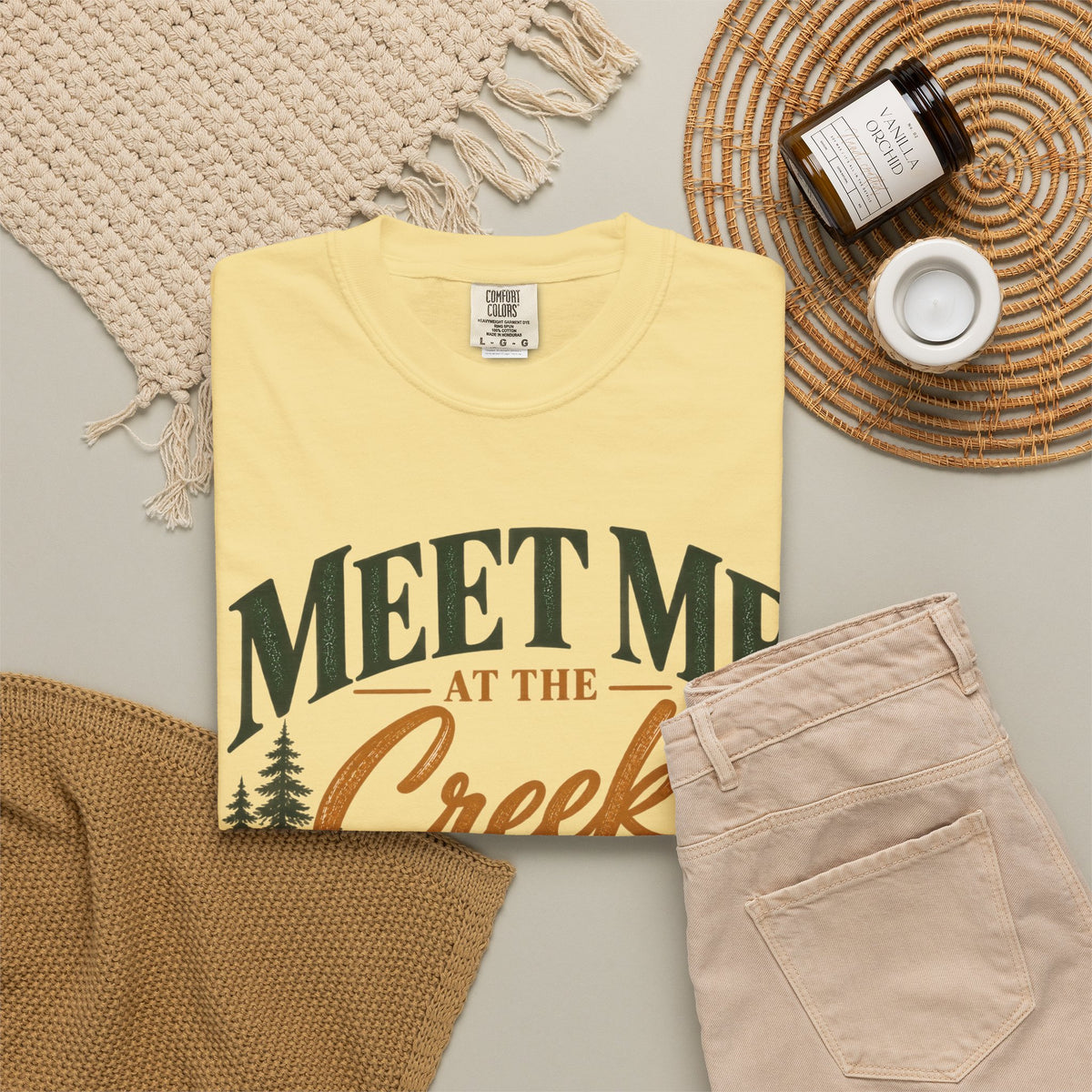 Meet Me at the Creek T-Shirt — Vintage Nature Graphic Tee for Outdoors Lovers