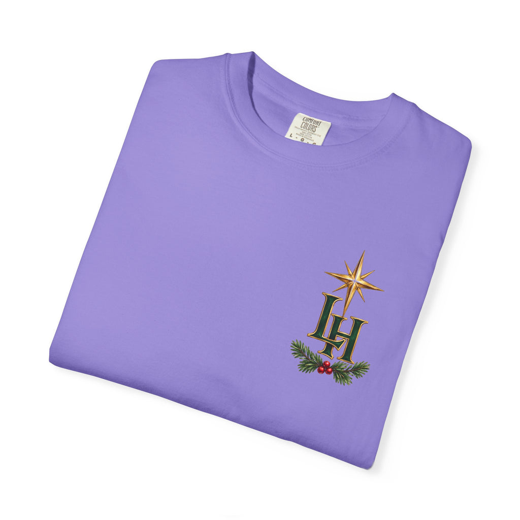 Christmas T-Shirt — "All Is Calm, All Is Bright" Church Scene Holiday Tee