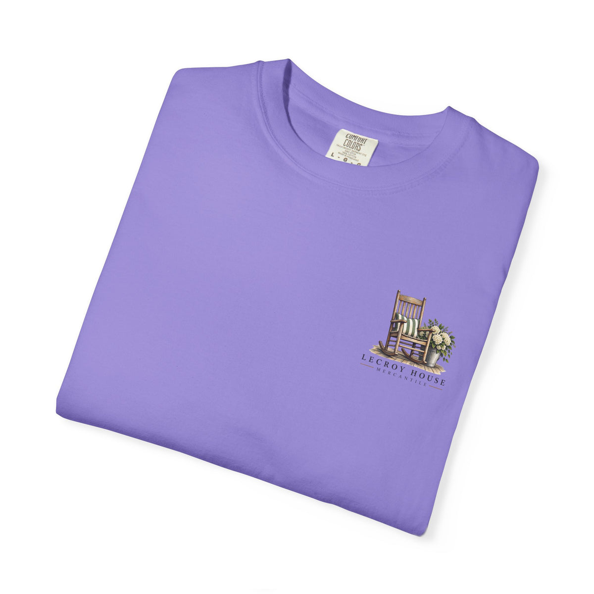 Come On In Porch T-Shirt — "Come On In, We'll Find You a Chair" Relaxed Front-Pocket Tee