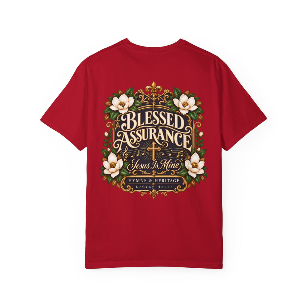 Blessed Assurance T-Shirt — "Jesus Is Mine" Floral Christian Tee