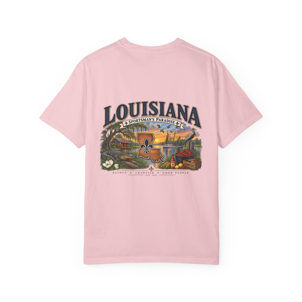 Louisiana Scenic T‑Shirt — State Souvenir Tee (Bayou, Jazz & Cajun Design)