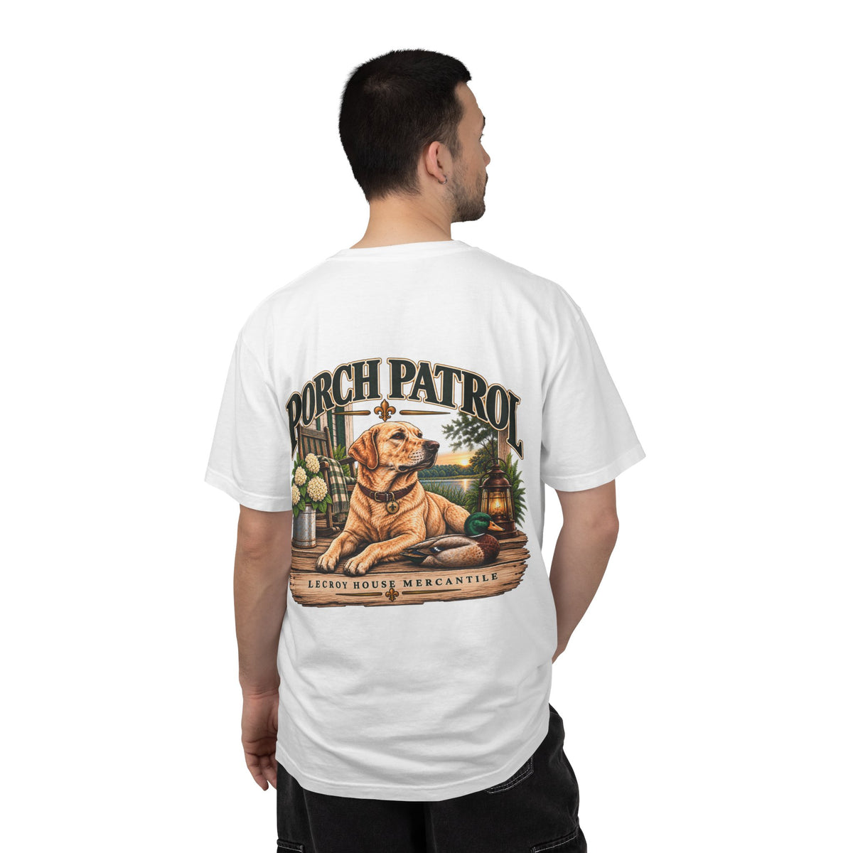 Porch Patrol Dog T-Shirt – Vintage Labrador Graphic Tee