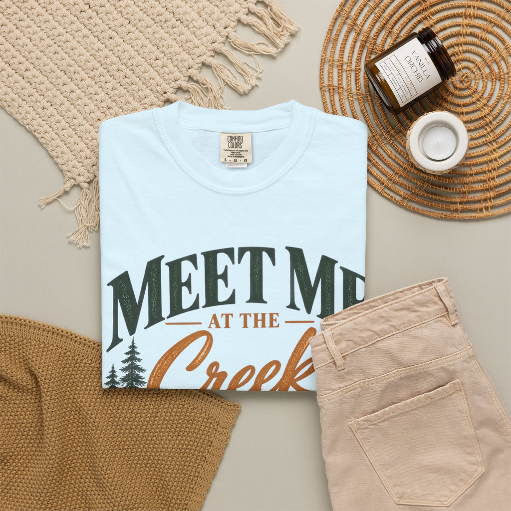 Meet Me at the Creek T-Shirt — Vintage Nature Graphic Tee for Outdoors Lovers