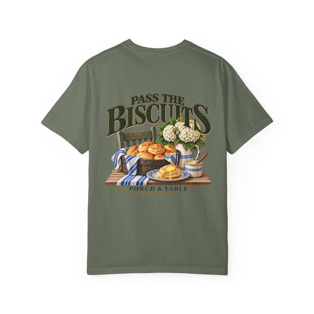 Pass the Biscuits T-Shirt — Porch & Table Southern Comfort Graphic Tee
