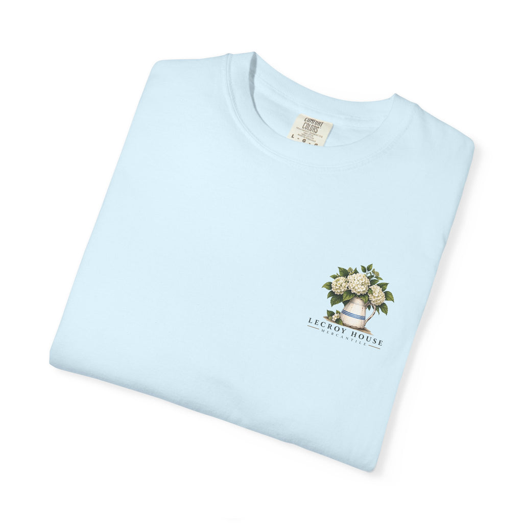 T-Shirt — "Stay For Supper" Scenic Dinner Porch Graphic