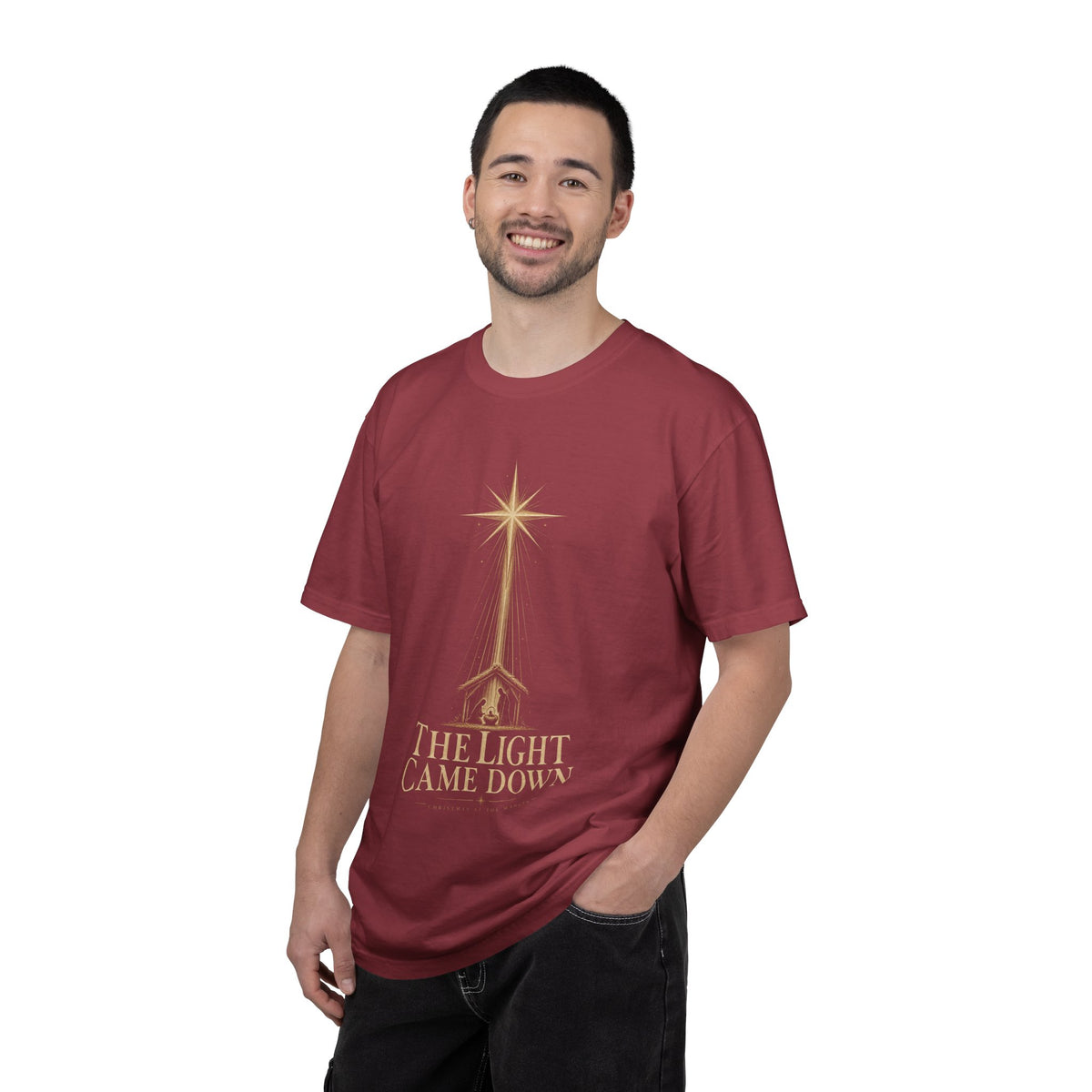 The Light Came Down T-Shirt — Nativity Christmas Star Tee