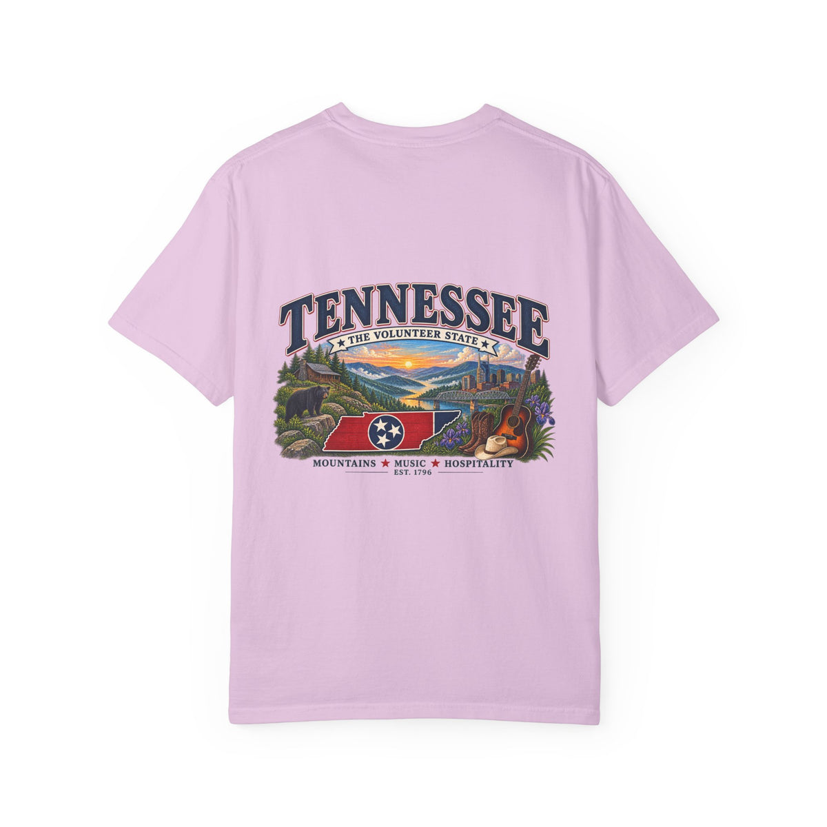 Tennessee Scenic T-Shirt — "Tennessee The Volunteer State" Vintage Travel Tee