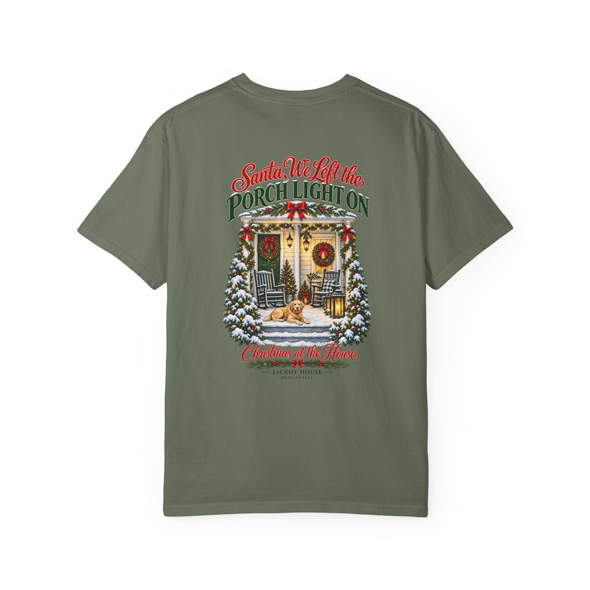 Christmas Porch Lantern T-Shirt — "Santa, We Left the Porch Light On" Holiday Tee