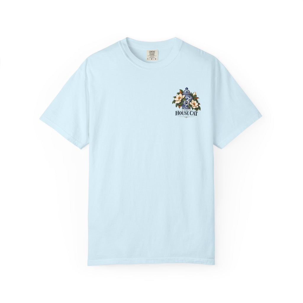 T-Shirt — Cozy Cat Lounge Graphic ("House Cat")