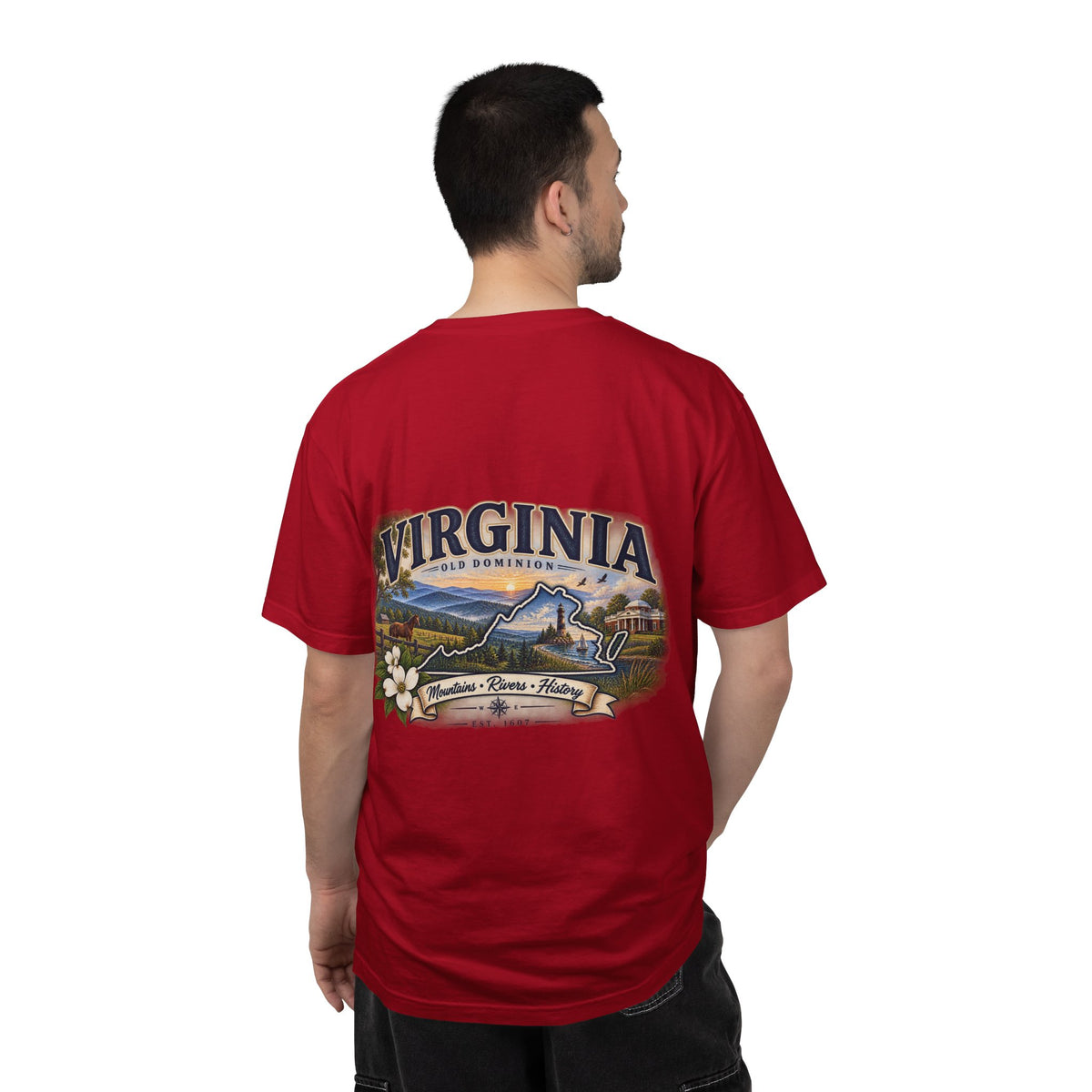 Virginia Scenic T-Shirt — Retro State Pride Design