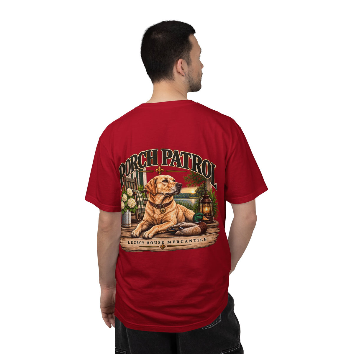 Porch Patrol Dog T-Shirt – Vintage Labrador Graphic Tee