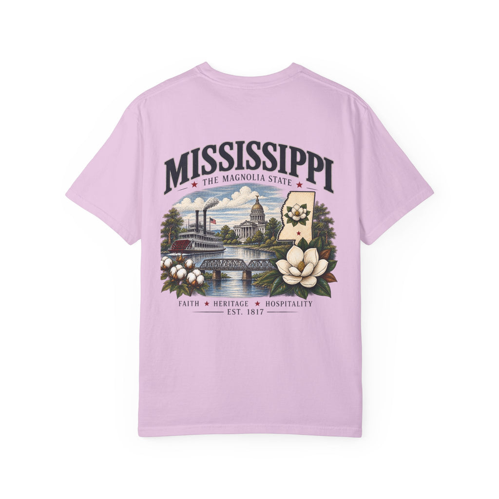 Mississippi Magnolia State T-Shirt — State Capitol & River Graphic