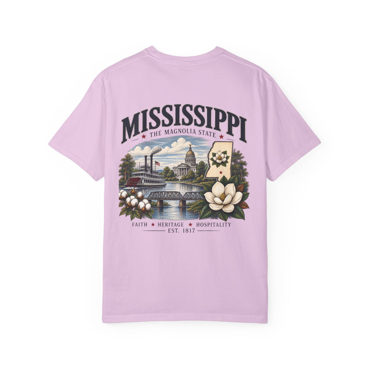 Mississippi Magnolia State T-Shirt — State Capitol & River Graphic