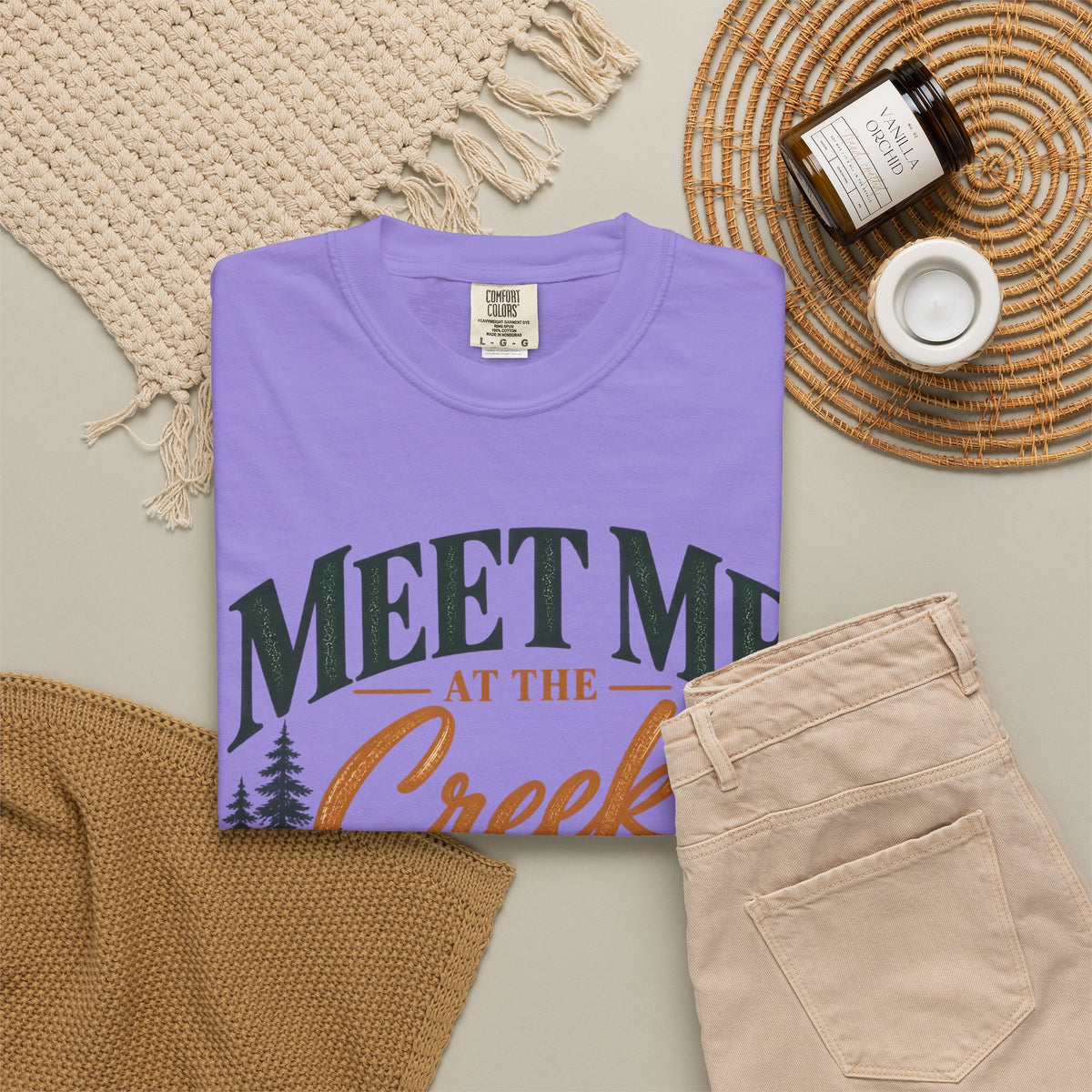 Meet Me at the Creek T-Shirt — Vintage Nature Graphic Tee for Outdoors Lovers