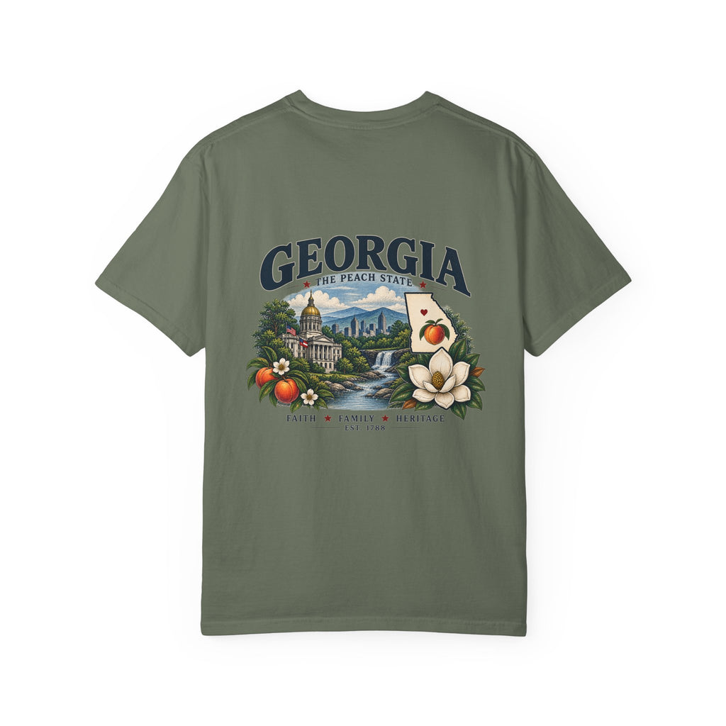Georgia State T-Shirt — 'The Peach State' Scenic Back Print