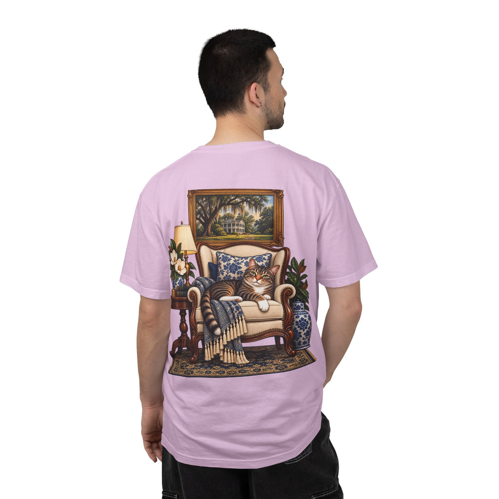 T-Shirt — Cozy Cat Lounge Graphic ("House Cat")
