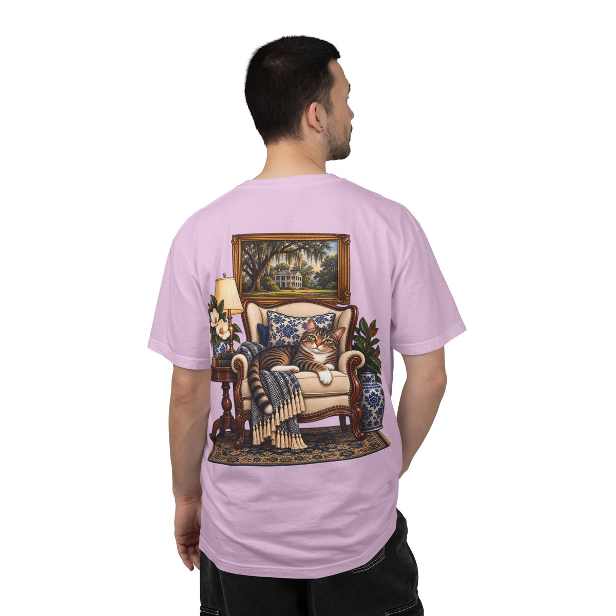 T-Shirt — Cozy Cat Lounge Graphic ("House Cat")