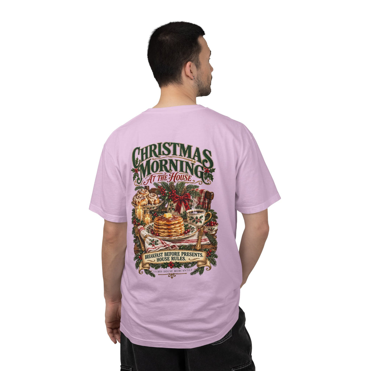 Christmas Morning Tee — Holiday Breakfast & Presents Graphic T-Shirt