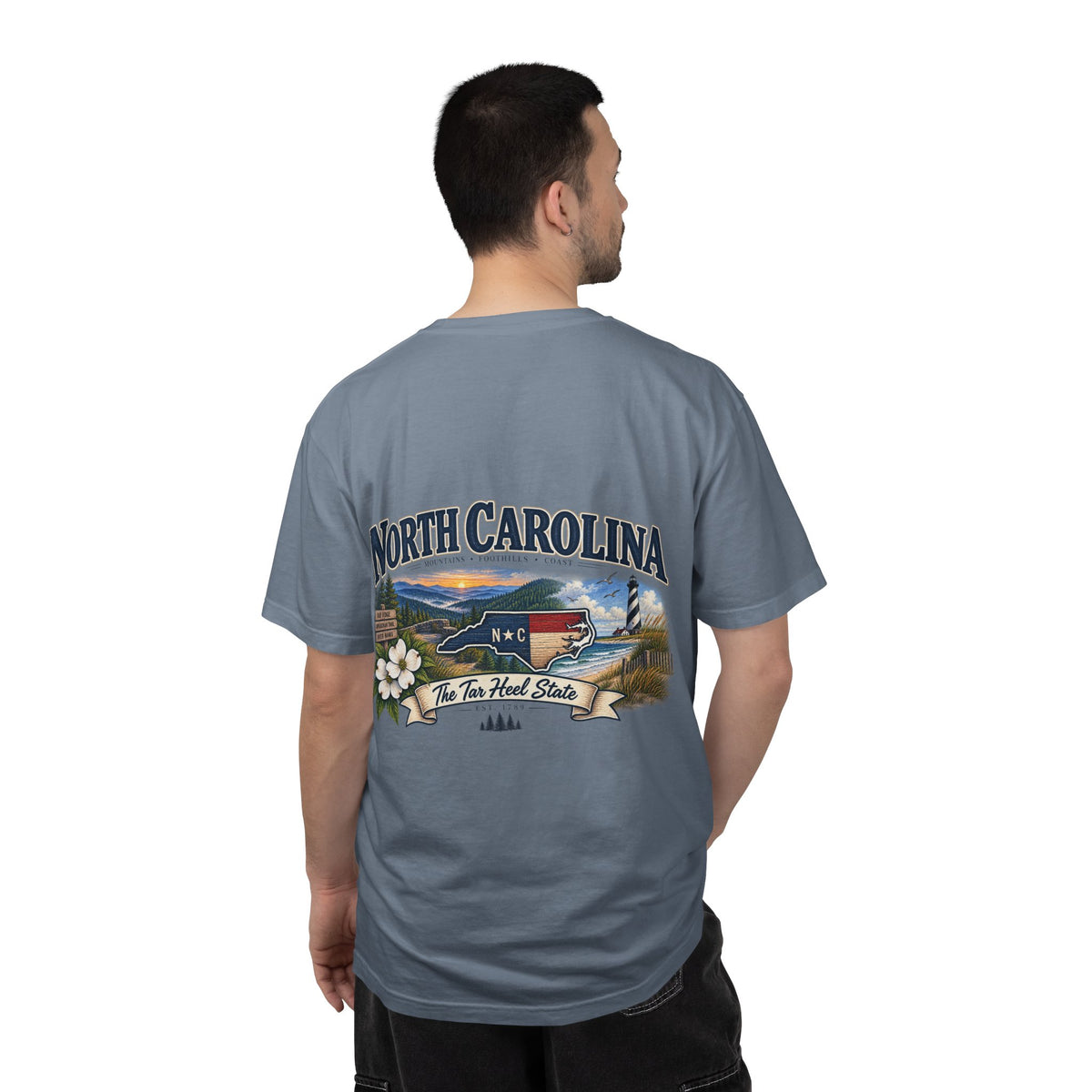 North Carolina State T-Shirt – 'The Tar Heel State' Scenic Tee