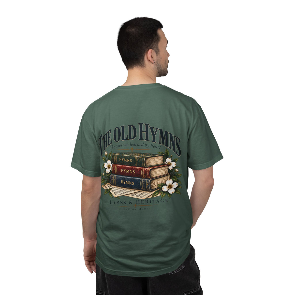 The Old Hymns T-Shirt — Vintage Hymnal Stack Christian Music Tee