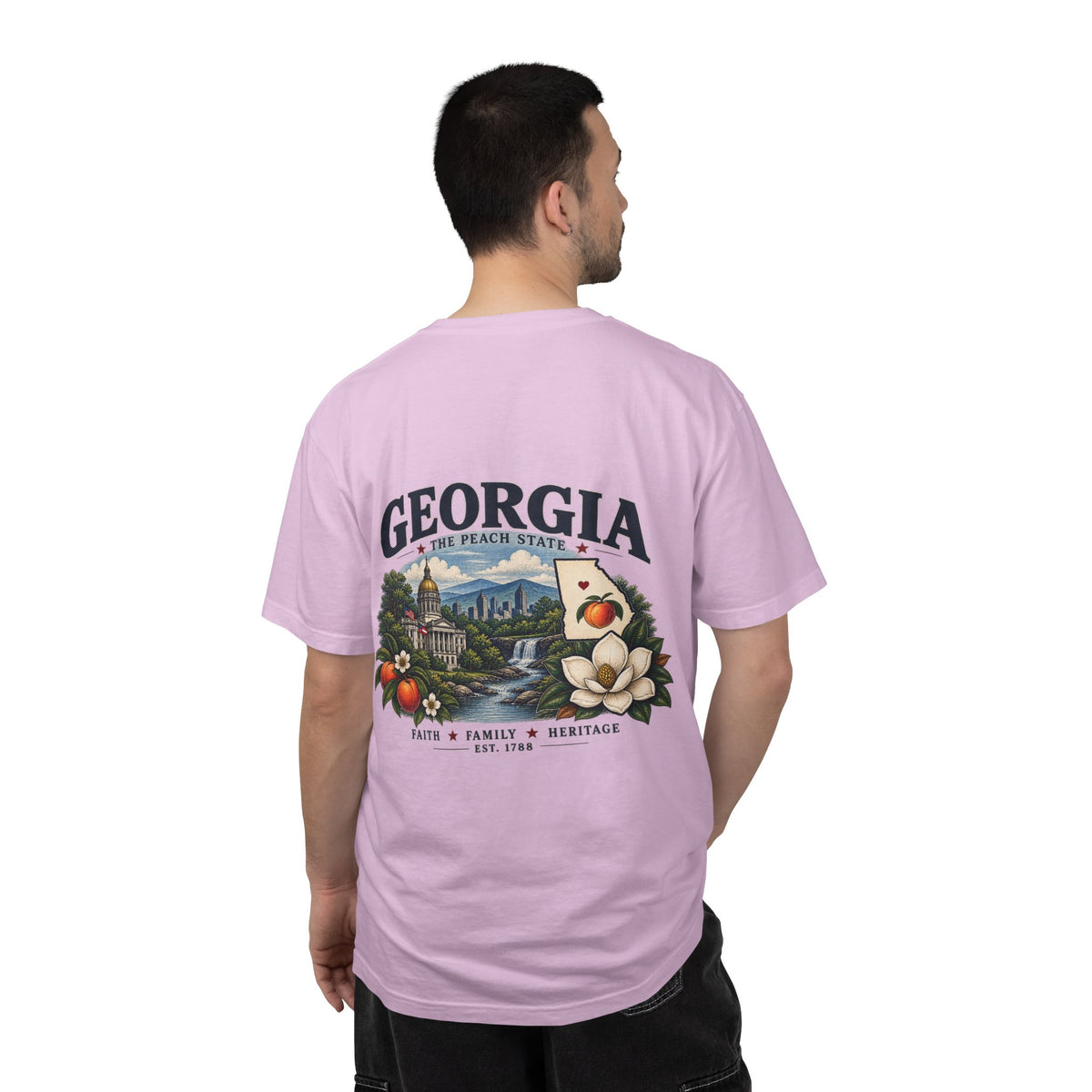 Georgia State T-Shirt — 'The Peach State' Scenic Back Print