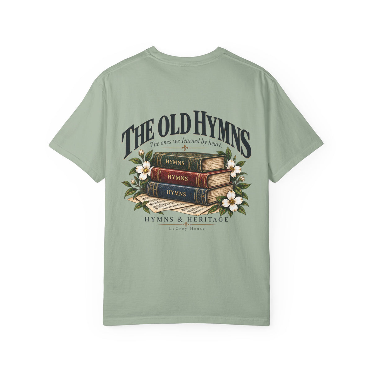 The Old Hymns T-Shirt — Vintage Hymnal Stack Christian Music Tee