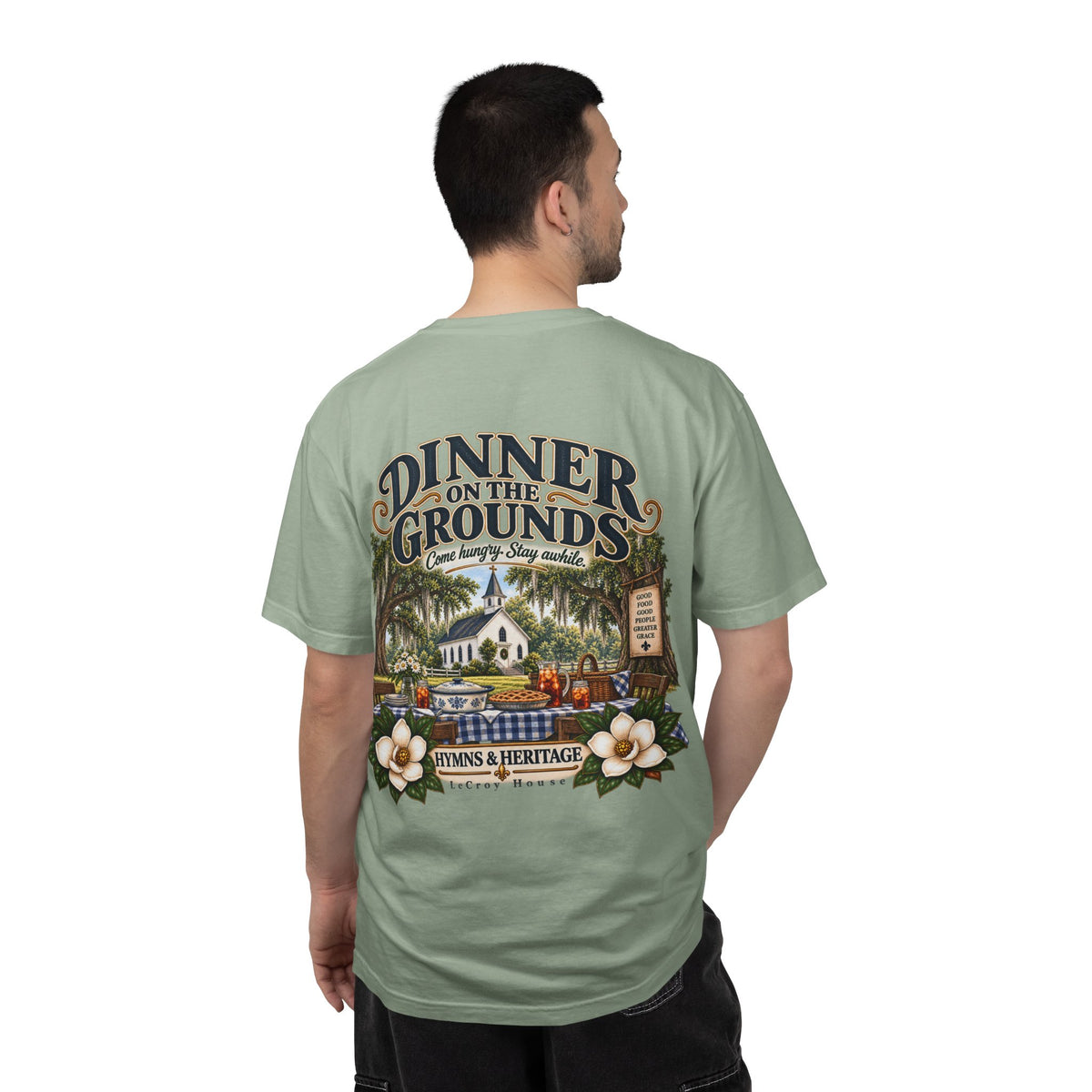 Dinner on the Grounds T-Shirt — Hymns & Heritage Southern Church Festival Tee