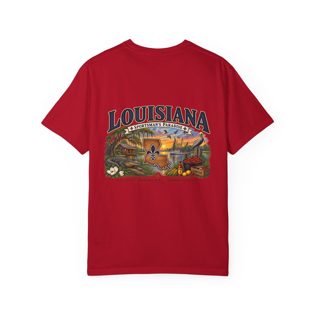 Louisiana Scenic T‑Shirt — State Souvenir Tee (Bayou, Jazz & Cajun Design)