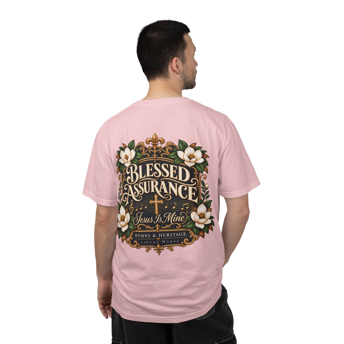 Blessed Assurance T-Shirt — "Jesus Is Mine" Floral Christian Tee