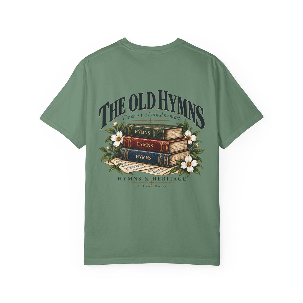 The Old Hymns T-Shirt — Vintage Hymnal Stack Christian Music Tee