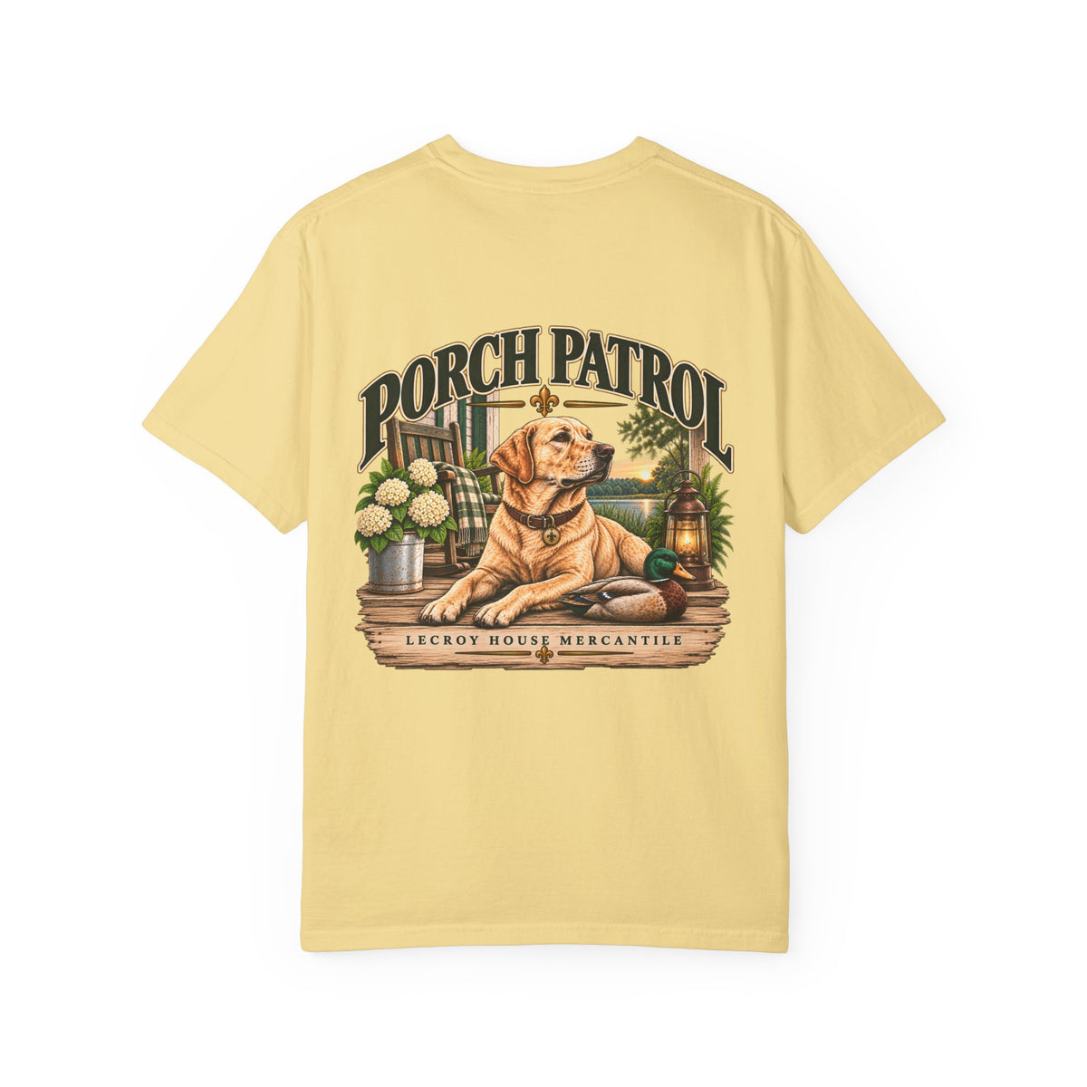 Porch Patrol Dog T-Shirt – Vintage Labrador Graphic Tee
