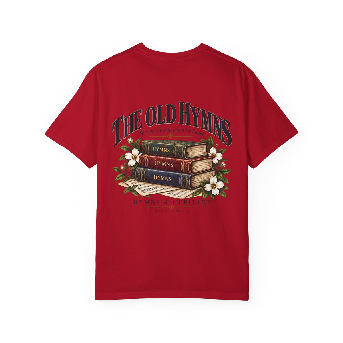 The Old Hymns T-Shirt — Vintage Hymnal Stack Christian Music Tee