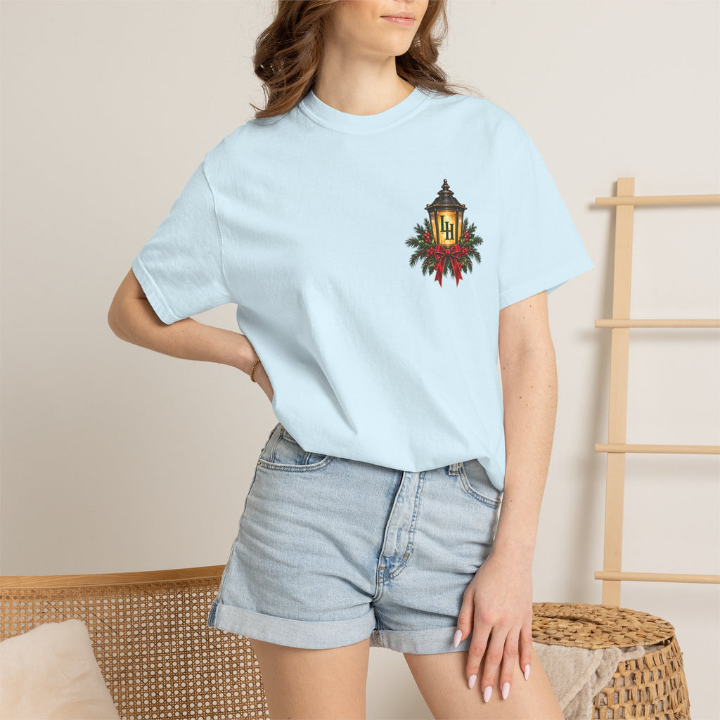 Christmas Porch Lantern T-Shirt — "Santa, We Left the Porch Light On" Holiday Tee