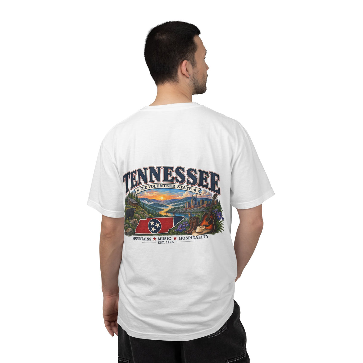 Tennessee Scenic T-Shirt — "Tennessee The Volunteer State" Vintage Travel Tee