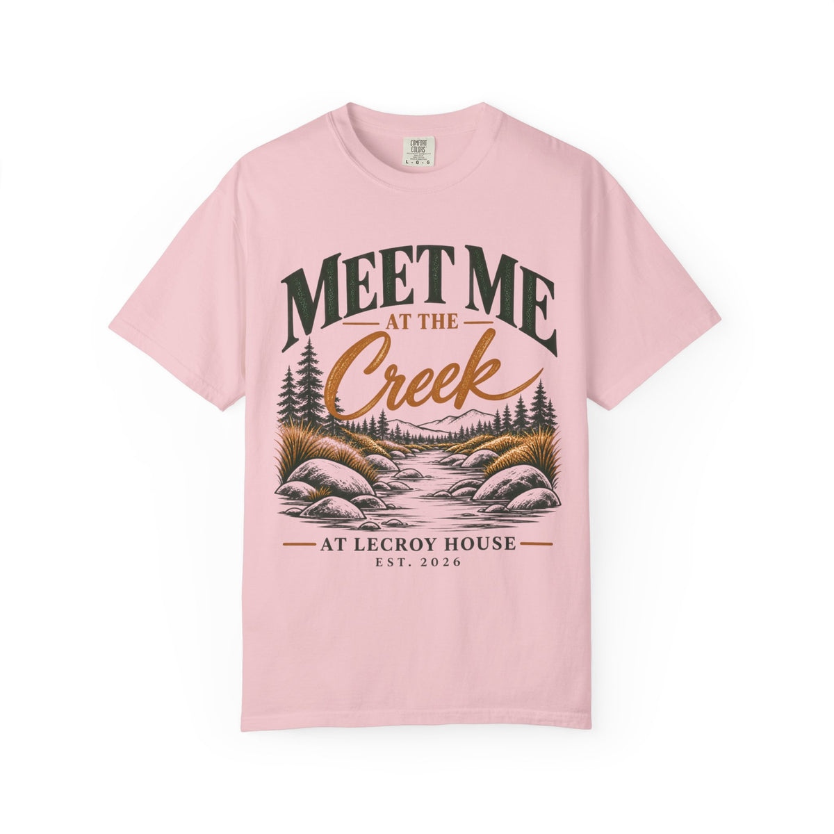 Meet Me at the Creek T-Shirt — Vintage Nature Graphic Tee for Outdoors Lovers