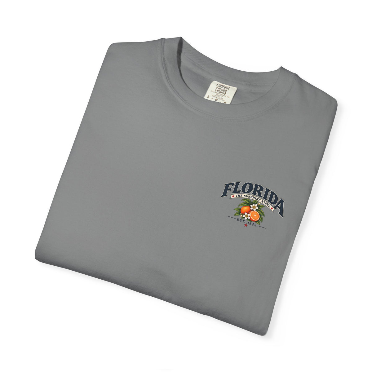 Florida Vintage Beach T-Shirt — Retro Sunset Palm & Orange Graphic