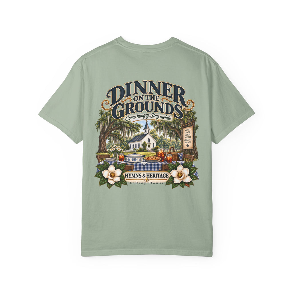 Dinner on the Grounds T-Shirt — Hymns & Heritage Southern Church Festival Tee