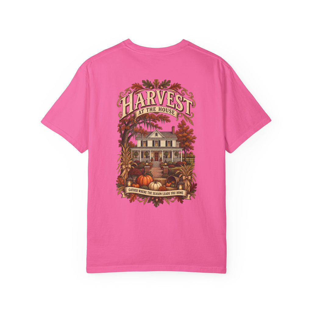 Harvest at the House Graphic T-Shirt — Fall Pumpkin Farmhouse Tee