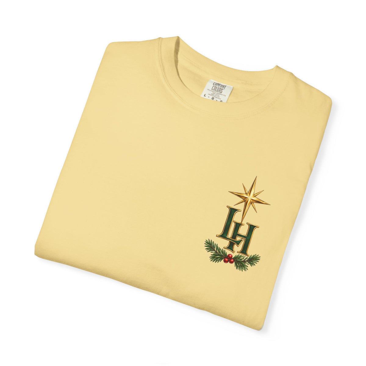 Christmas T-Shirt — "All Is Calm, All Is Bright" Church Scene Holiday Tee