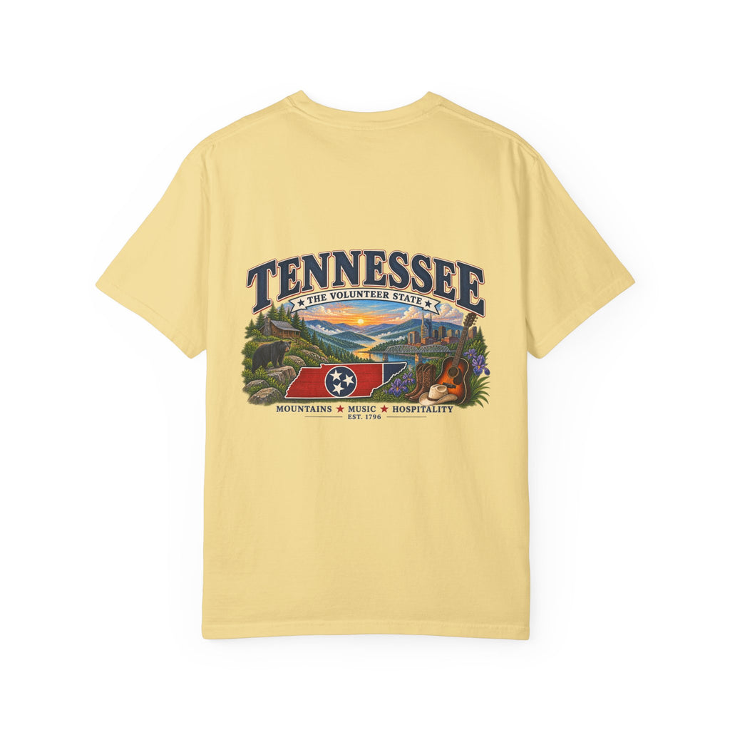 Tennessee Scenic T-Shirt — "Tennessee The Volunteer State" Vintage Travel Tee