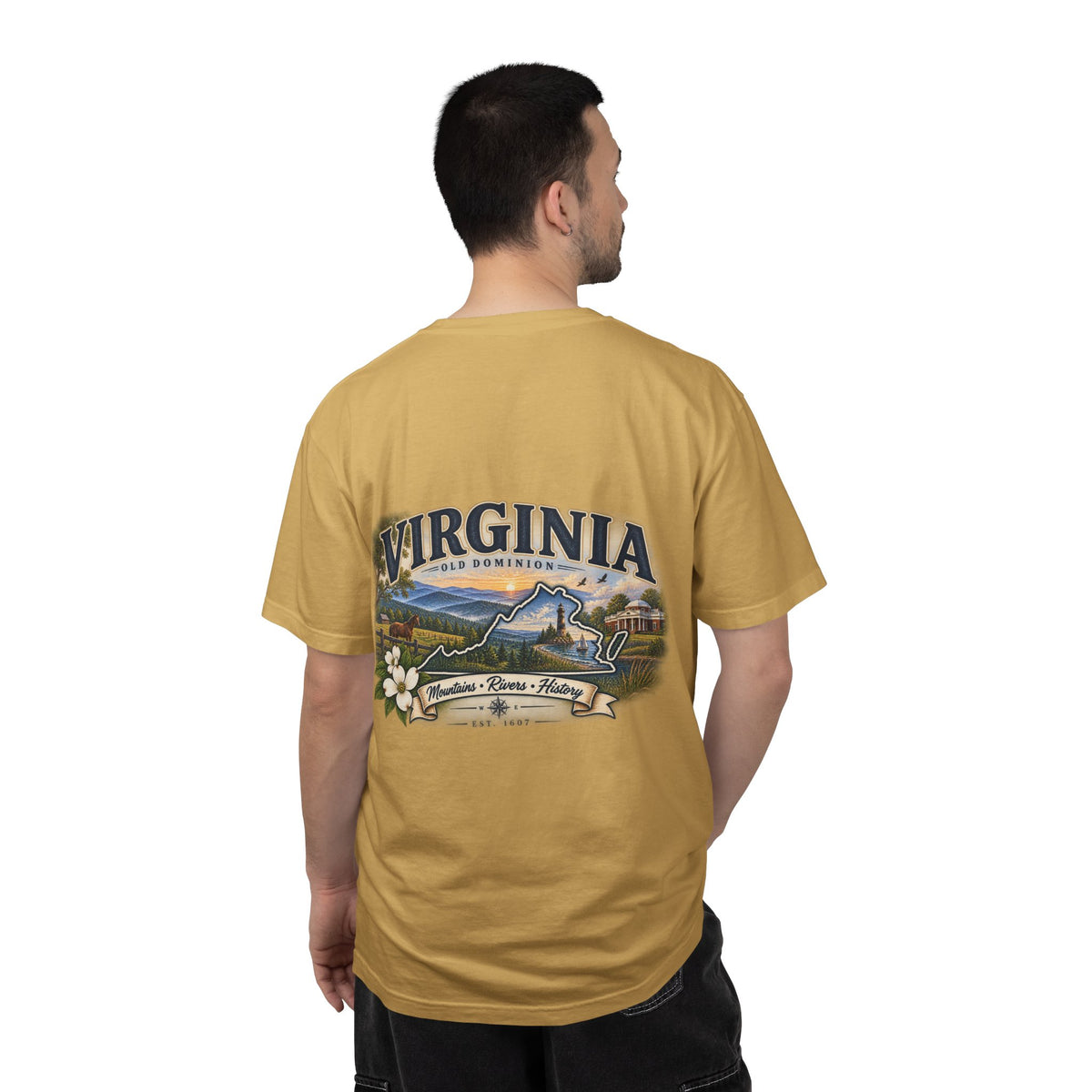 Virginia Scenic T-Shirt — Retro State Pride Design