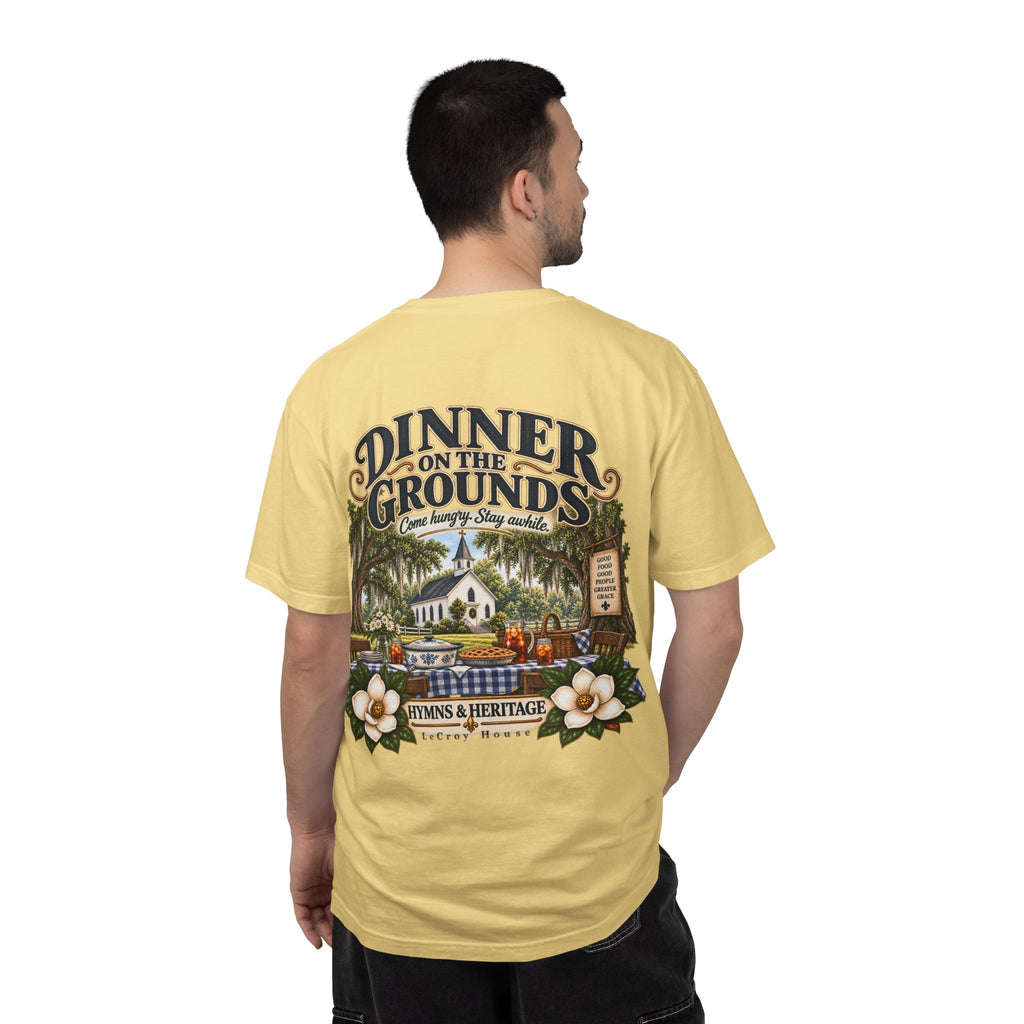 Dinner on the Grounds T-Shirt — Hymns & Heritage Southern Church Festival Tee