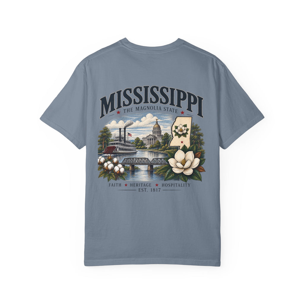 Mississippi Magnolia State T-Shirt — State Capitol & River Graphic