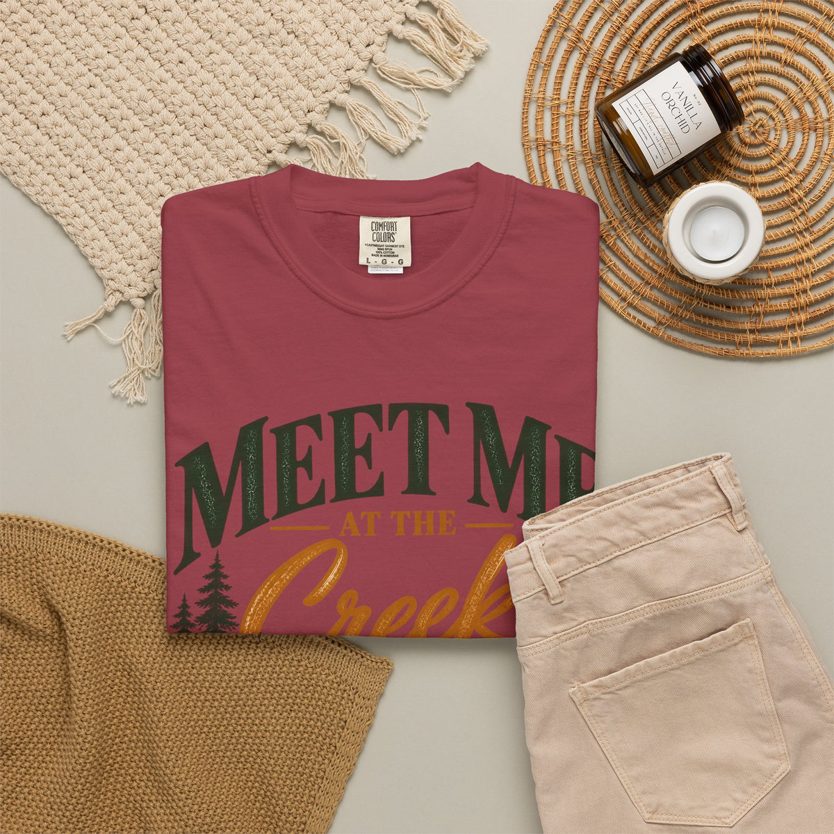 Meet Me at the Creek T-Shirt — Vintage Nature Graphic Tee for Outdoors Lovers