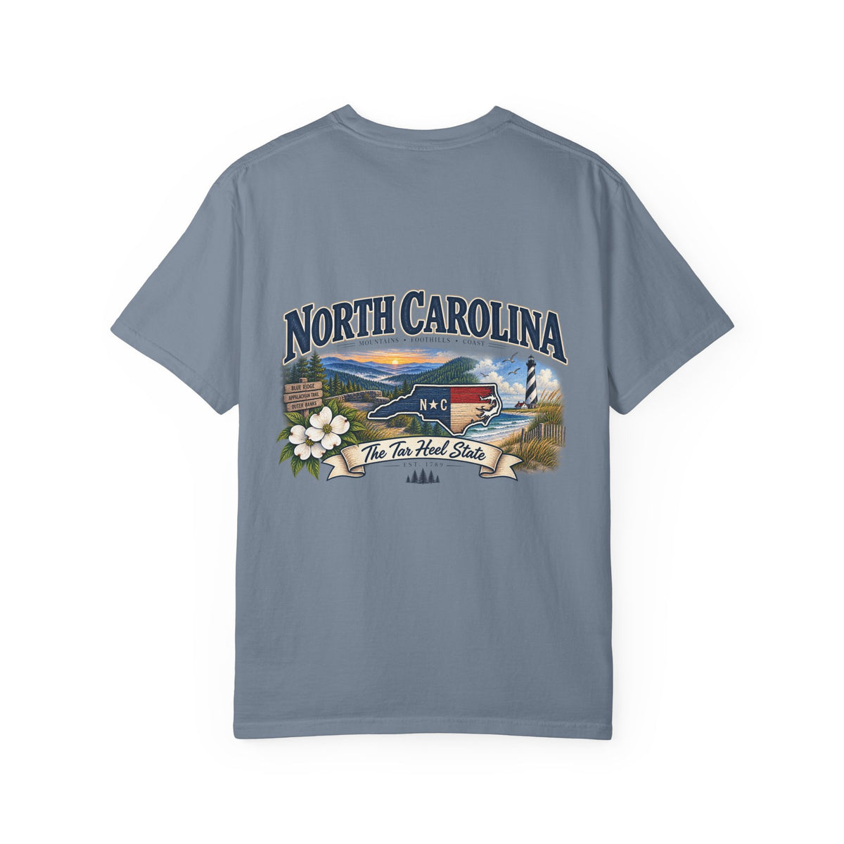 North Carolina State T-Shirt – 'The Tar Heel State' Scenic Tee