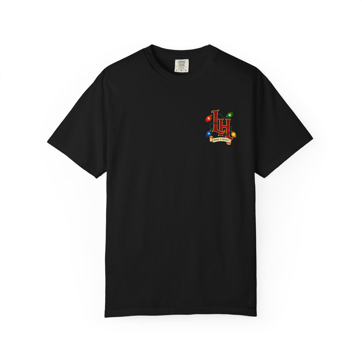 Merry & Bright Holiday T-Shirt — Christmas Lights Graphic Tee