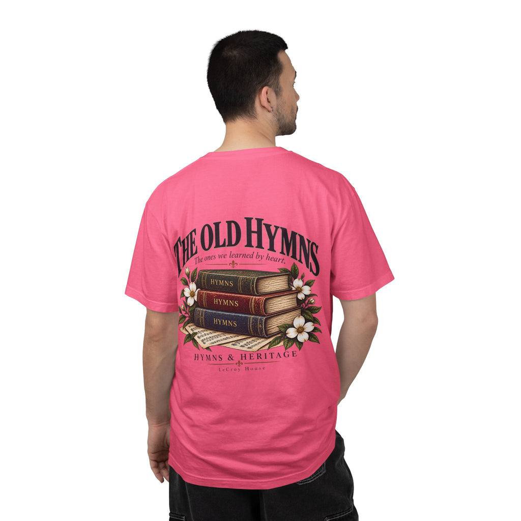 The Old Hymns T-Shirt — Vintage Hymnal Stack Christian Music Tee