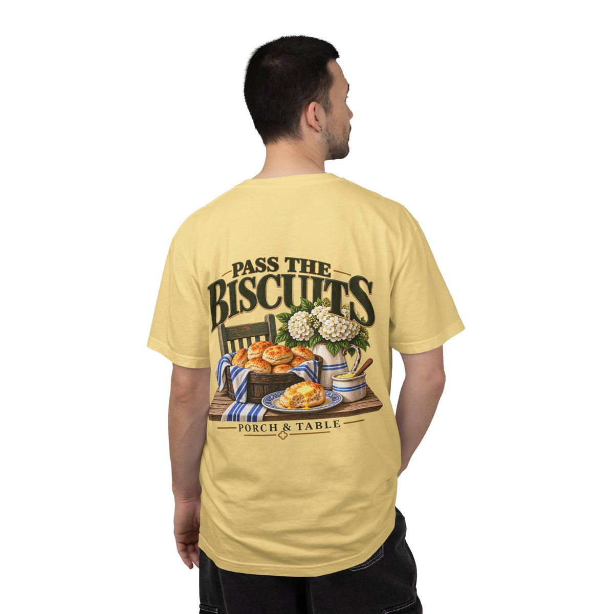 Pass the Biscuits T-Shirt — Porch & Table Southern Comfort Graphic Tee