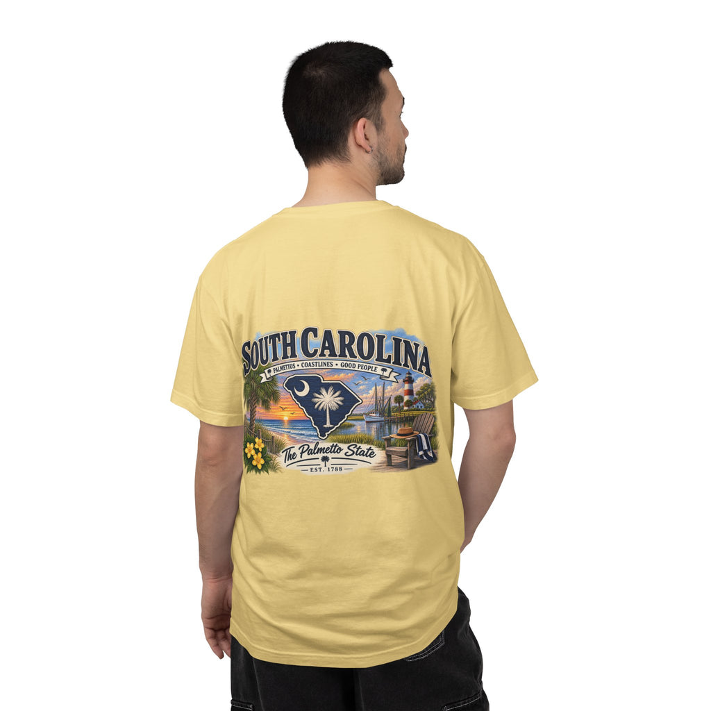 South Carolina Palmetto State T-Shirt — Scenic Beach Sunset Souvenir