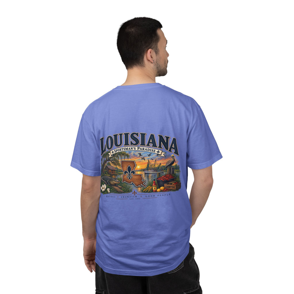 Louisiana Scenic T‑Shirt — State Souvenir Tee (Bayou, Jazz & Cajun Design)